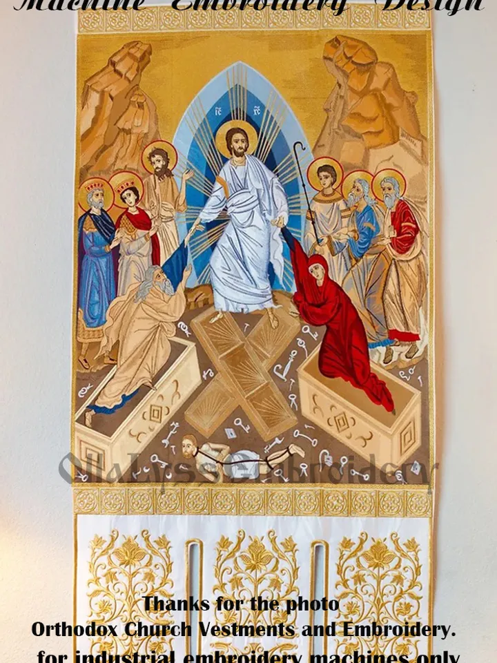 Resurrection of Christ embroidery design