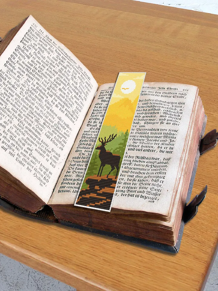 Bookmark cross stitch pattern digital PDF Handmade bookmark nature embroidery beginners Instant download Gift for book lover #B19
