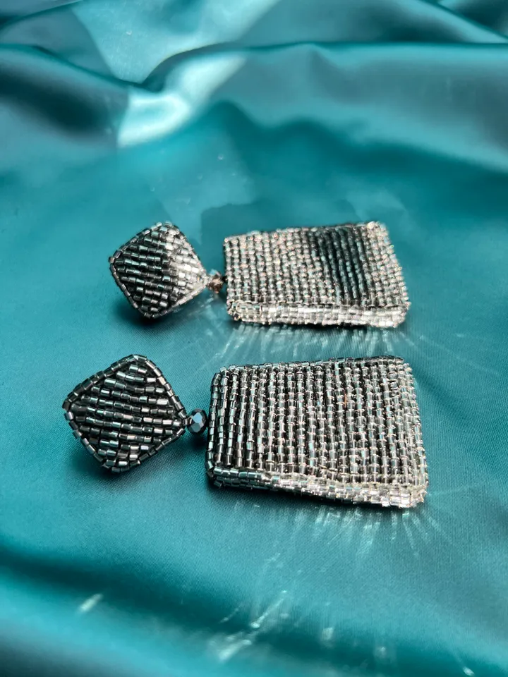 Trapezoid Beaded Earrings