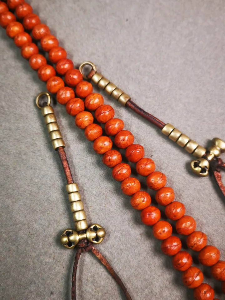 Gandhanra Handmade Tibetan Buddhist Mala Counters,Prayer Bead Counters,with Dorje and Vajra,Made of White Copper