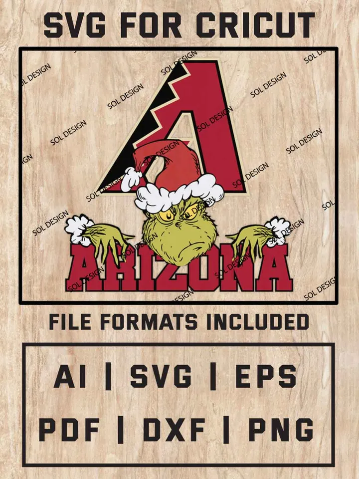 Grinch Arizona Diamondbacks SVG, MLB SVG Design, MLB Arizona Diamondbacks Logo SVG, MLB Diamondbacks Cricut, Christmas Svg, Grinch svg, Digital Download
