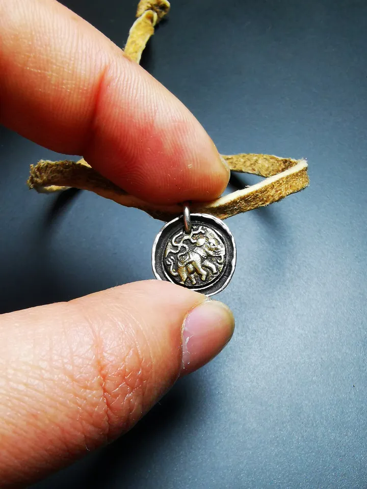 Gandhanra Handmade Tibetan Buddhist Amulet,Elephant Protective Pendant,Buddhist Amulet,Made of Sterling Silver, Gilt