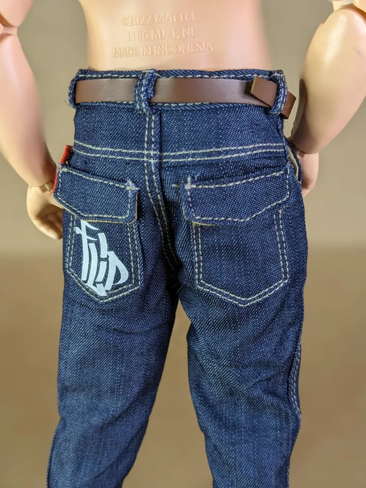 Navy jeans for 1/6 scale fashion male doll (muscular or action body)