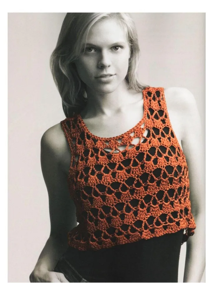 Top vest crochet pattern tunic summer pattern women crop Lace top crochet pattern pdf instant download