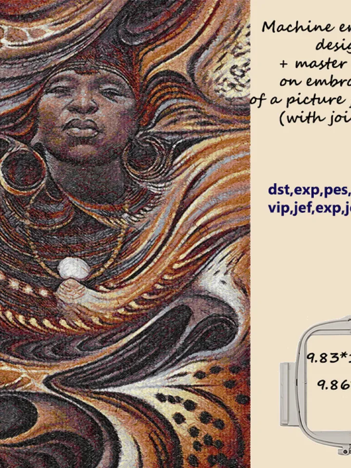 Africa 2 man photo stitch Embroidery Design