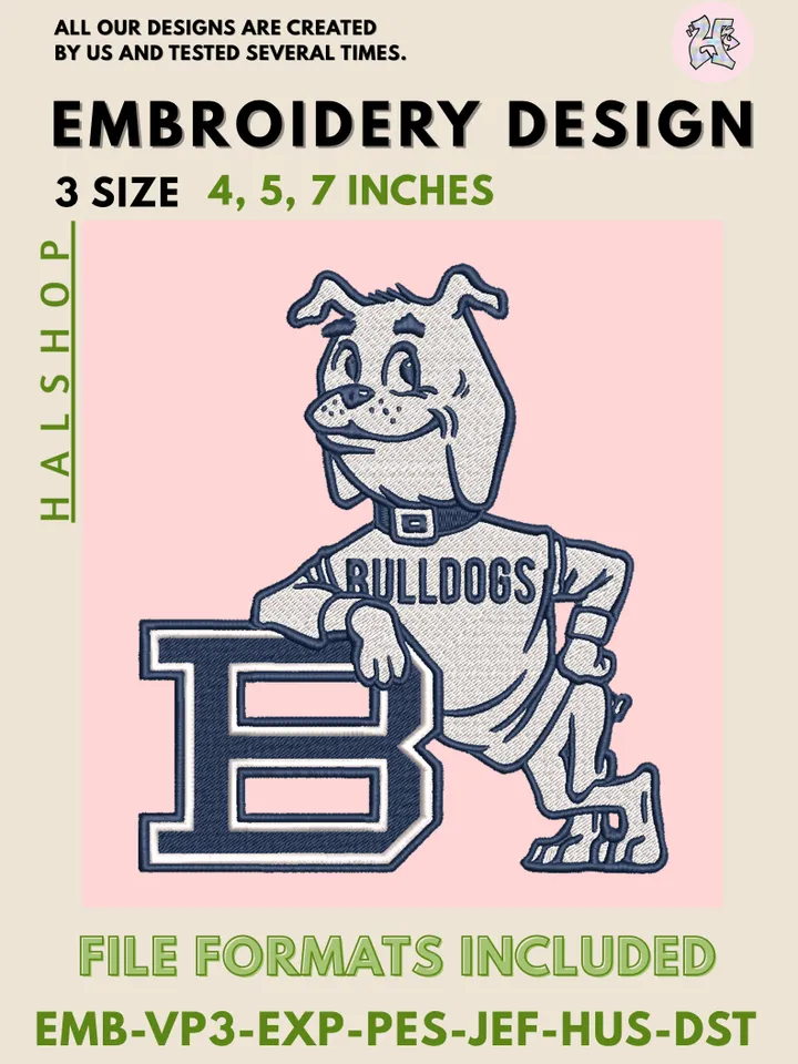 NCAA Butler Bulldogs Logo Embroidery Design – College Team Machine Embroidery File 💙🎓