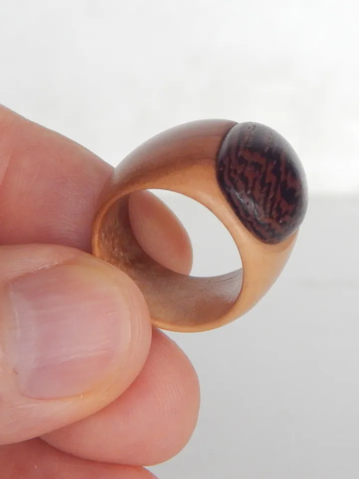 Wooden signet ring. Handmade jewelry made from natural wood. 2