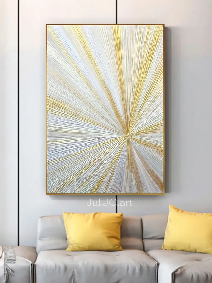 Gold and Beige Abstract Wall Art Textured Painting Modern Original art Pearly and golden shades home decor