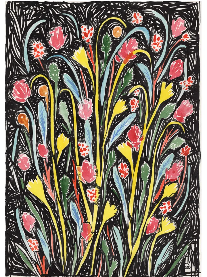 Watercolor painting. Abstraction. Flowers