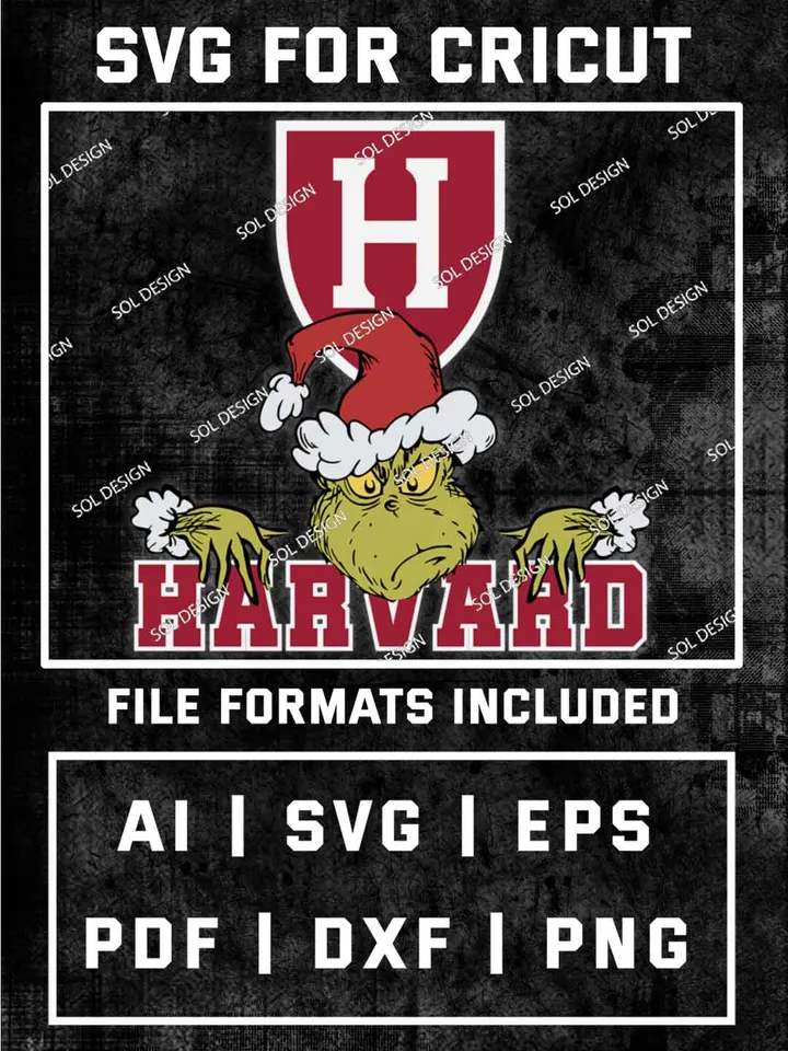 Grinch Harvard Crimson SVG, NCAA College Team SVG Design, NCAA Harvard SVG, NCAA Harvard Crimson Team Cricut, Christmas Svg, Grinch svg, Digital Download