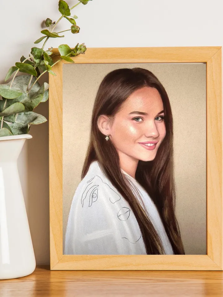 Colored personalized pastel portrait from photo | Hand painted custom pastel portrait from photo | Pastel portrait of a girl, woman, mother