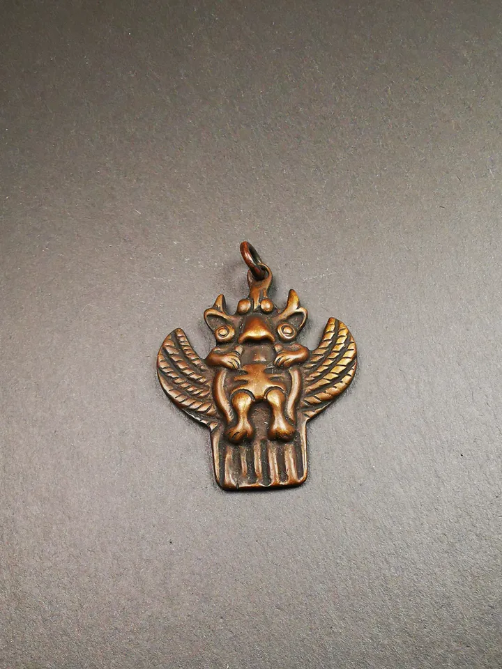 Gandhanra Antique Tibetan Buddhist Amulet,Garuda,Garula,Suparna,Golden-winged Bird Pendant,Made of Copper