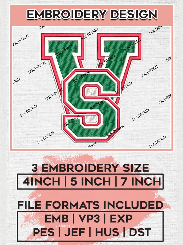 Mississippi Valley State Delta Devils Logo Machine Embroidery Design, NCAA Mississippi Valley State Delta Devils Embroidery Design Design files, NCAA Embroidery Designs, NCAA Machine Embroidery Designs, Digital Download
