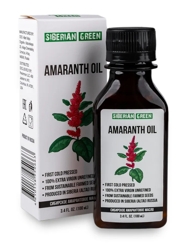 Siberian Amaranth Oil Extra Virgin Cold Pressed 100 ml / 3.4 fl oz Premium Squalene