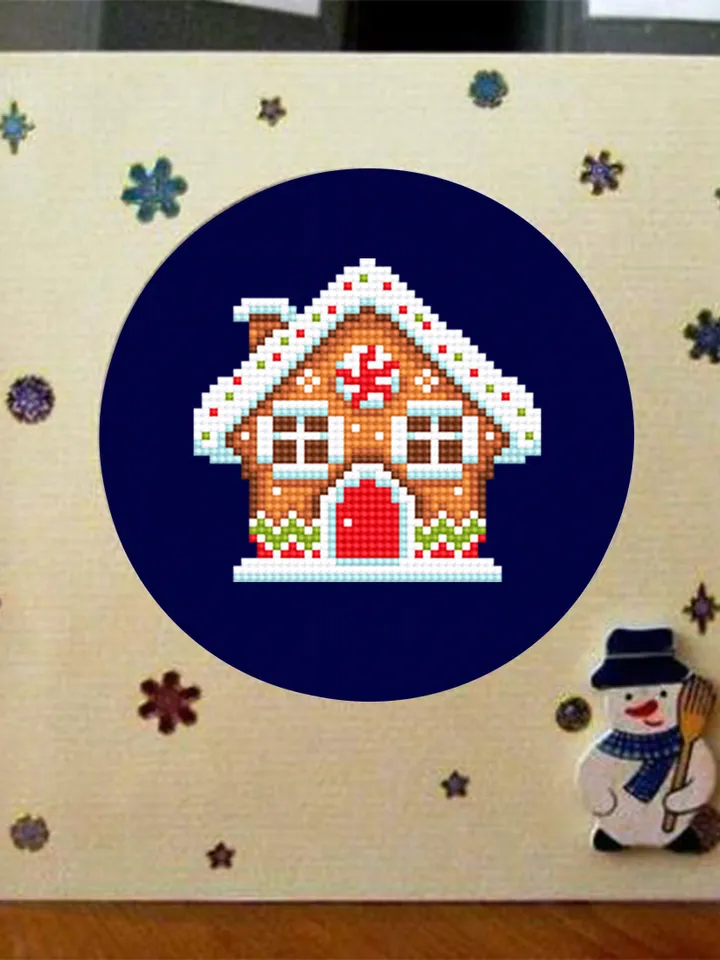 Set Gingerbread house cross stitch pattern PDF download Small cross stitch for beginners, Christmas pattern digital PDF, Happy New Year #N95