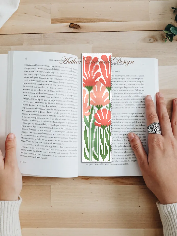 Abstract flowers bookmark set cross stitch pattern PDF download Bookmark pattern digital PDF, Cross stitch chart, Book lover gift #B307