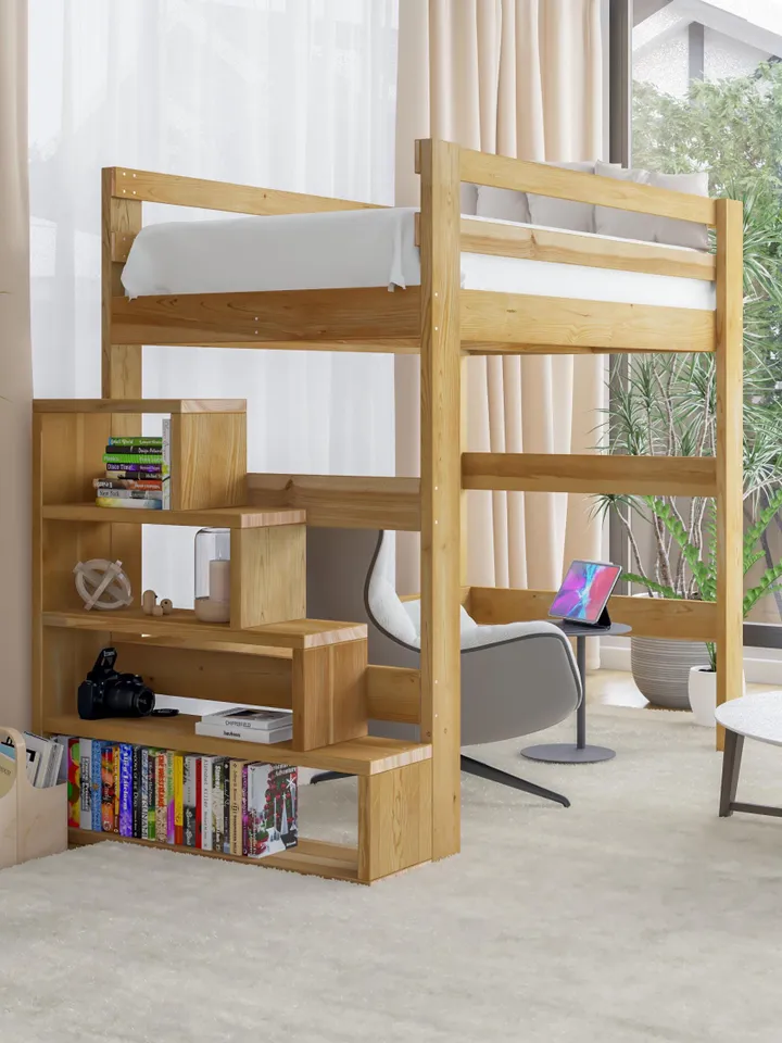 DIY PDF Twin Size Mattress Loft Bed with Stairs Plans - Twin Loft Bed Frame Tutorial & Easy Build Guide