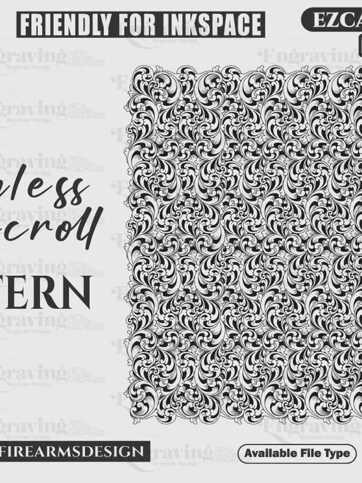 Seamless Scroll Pattern Svg,lasercut,laserengraving,fiberlaser,engravingfiles,laserpattern,engravingdesign,engravingpattern