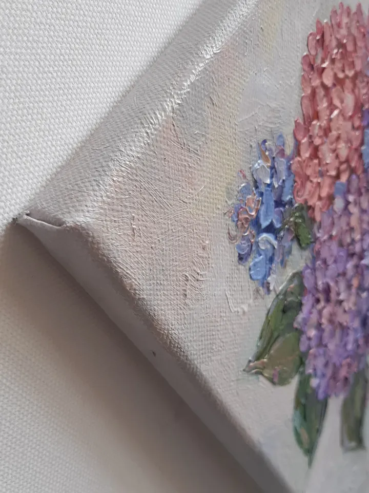 Hydrangea oil painting Flower original art Palette painting