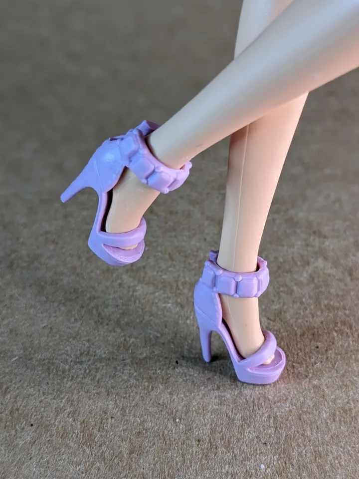 Purple heel sandals for 1/6 scale female dolls