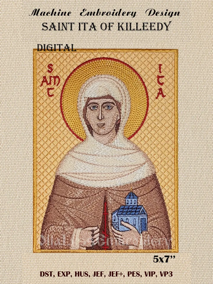 Saint Ita embroidery design