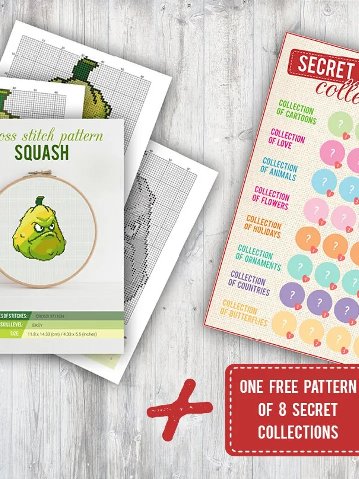 Cross stitch pattern Squash Cross stitch pattern Plants vs Zombies PDF Format Instant Download Home decor Modern