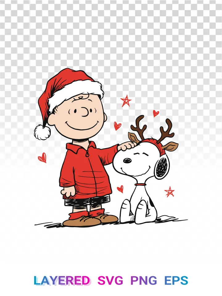 Charlie Brown Snoopy Christmas SVG, Peanuts Holiday PNG