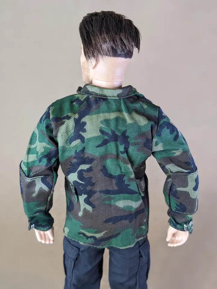 Military-style camo jacket for 12-inch fashion male dolls
