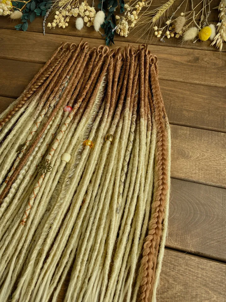 Honey brown to blonde ombre synthetic Se dreadlocks and braids, Ready to ship