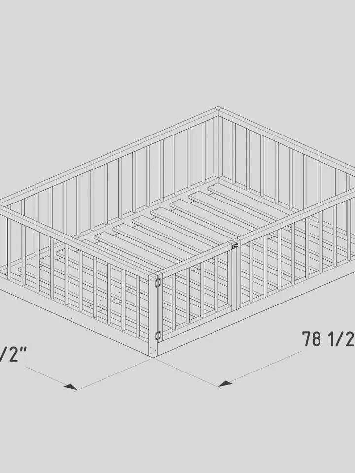 Montessori Floor Bed Plan, Full Size, With Slats, PDF, DIY