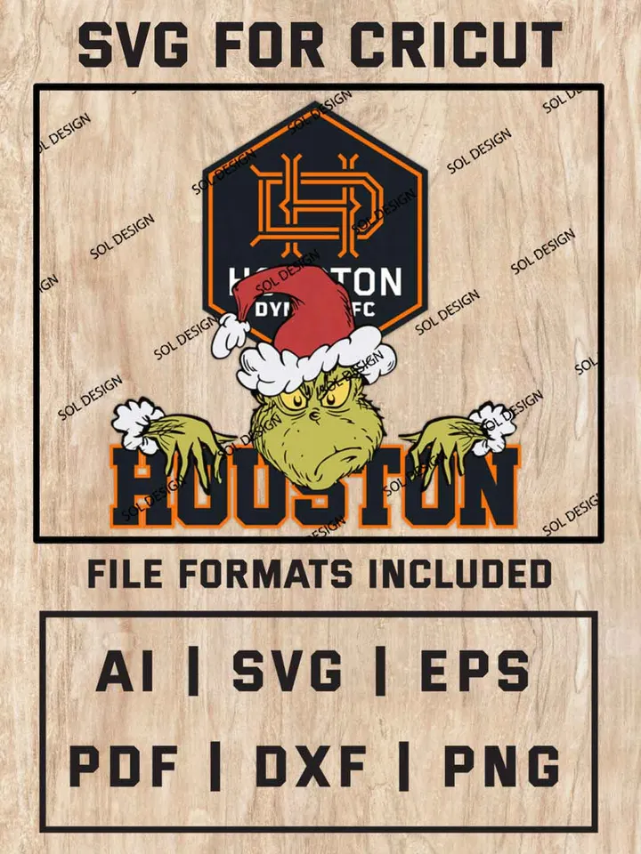 Grinch Houston Dynamo FC SVG, MLS SVG Design, MLS Houston Dynamo FC Logo SVG, MLS Houston Cricut, Christmas Svg, Grinch svg, Digital Download