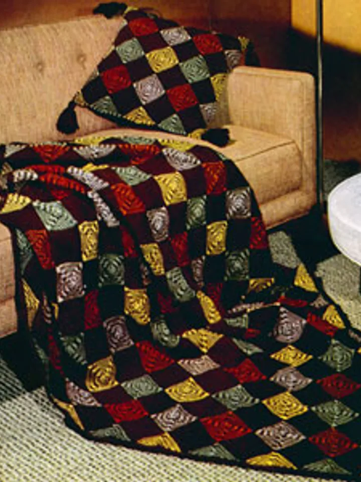 Crochet Pattern Vintage Afghan Patchwork Digital Download PDF