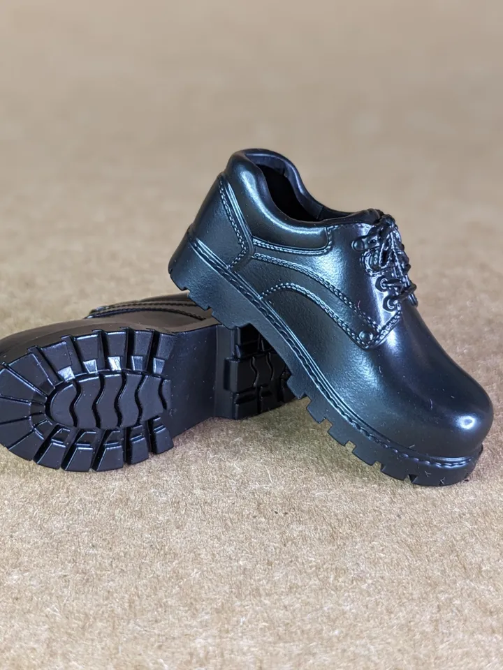 Classic black hiking low boots for 1/6 scale male dolls