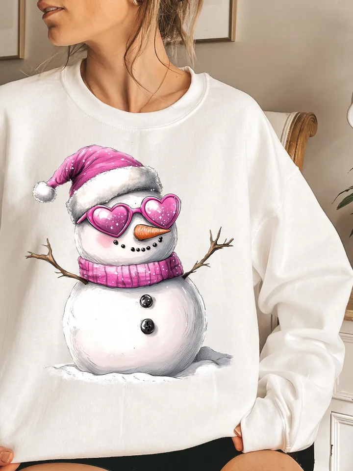 Cute Snowman Sunglasses PNG Design - Iridescent Snowman Design - Coquette Christmas Design - Snowman PNG - Winter Design - Cute Download