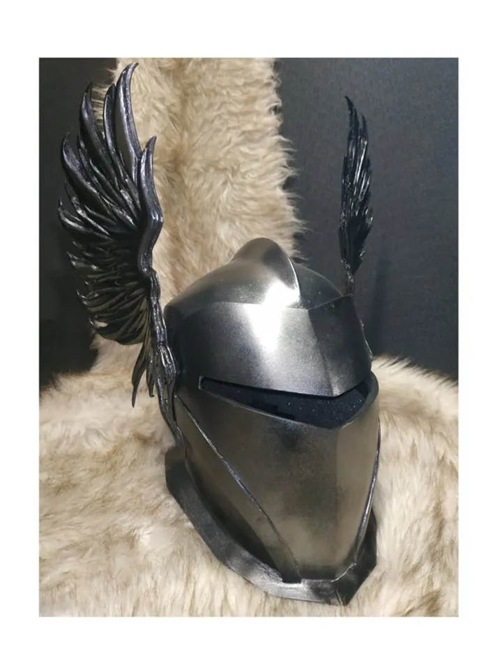 Medieval helmet - larp helmet - helmet with wings - knight helmet - tournament h