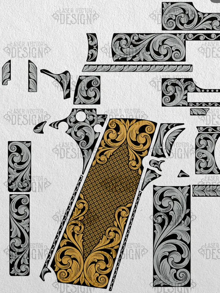VECTOR DESIGN Colt 1911 government Scrollwork 15