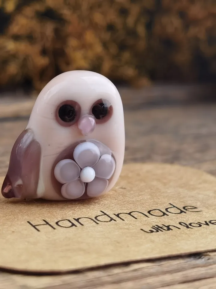 Glass figurines Miniature Owl figurine Tiny owl glass owl gifts graduation gifts Tiny glass animals terrarium figurines Animal figurines
