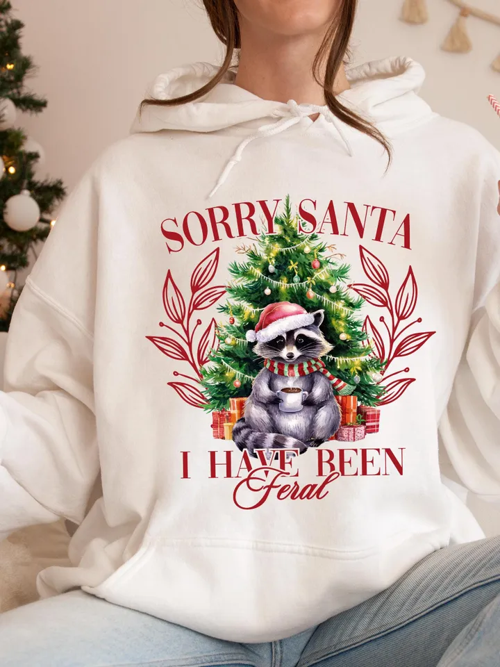 Sorry Santa I've been Feral PNG, Christmas Season Png, Christmas Feral girl PNG, Feral Girl png, Toddler Christmas png, Funny Christmas png