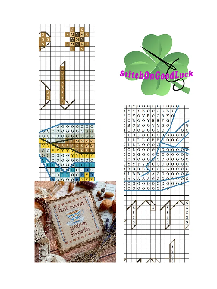 Cup of Cocoa cross stitch pattern
