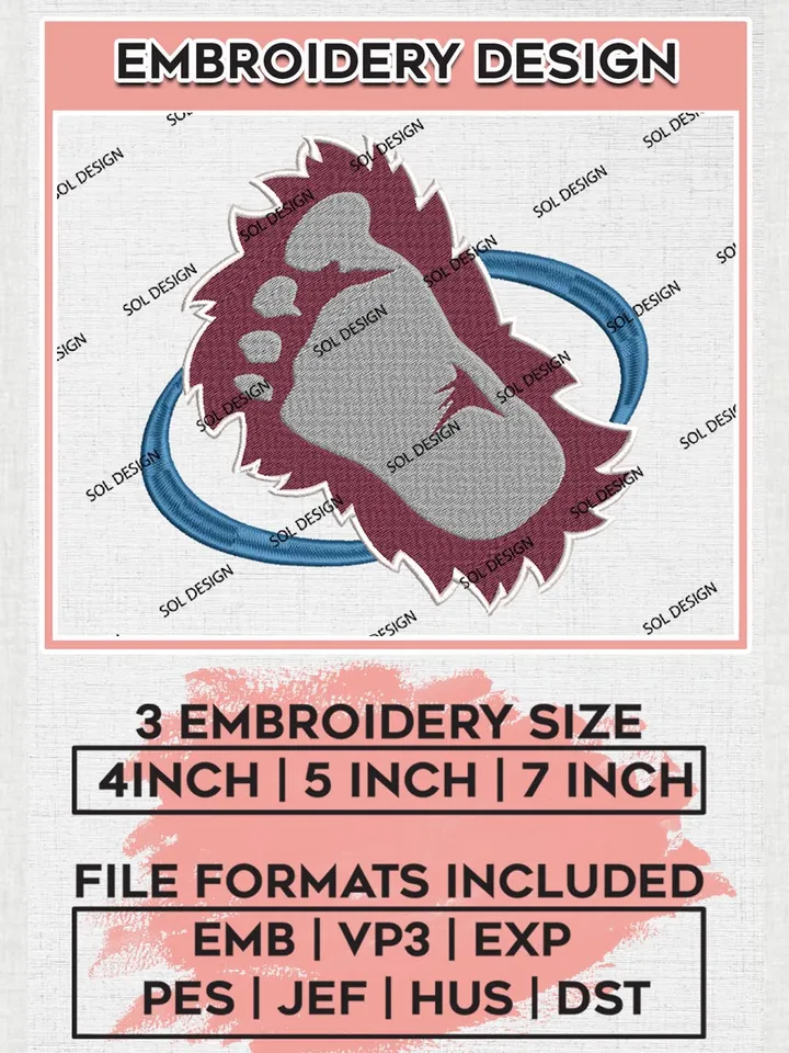 NHL Colorado Avalanche Embroidery Files, NHL Colorado Avalanche Machine Embroidery Designs, NHL Embroidery Designs, NHL Machine Embroidery Designs, Digital Download