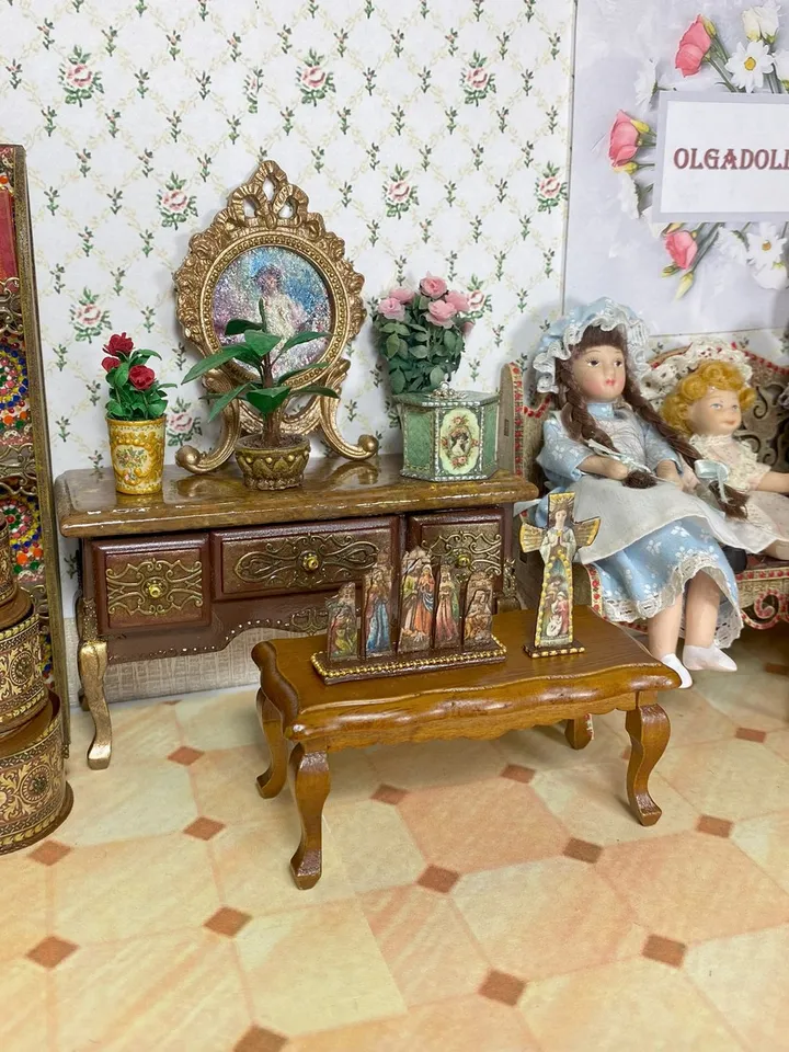 Christmas set. Dollhouse miniature. 1:12. Christmas. Christmas gift. Author's design. Nativity scene.