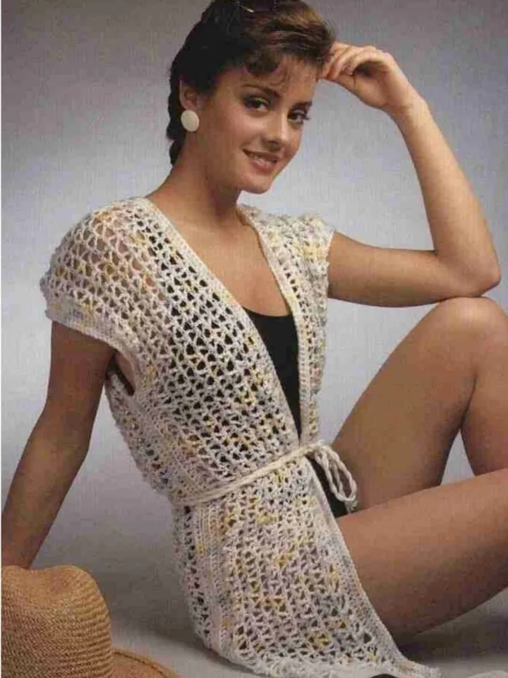 Crochet cover up, women tunic crochet pattern, women crochet summer robe pdf