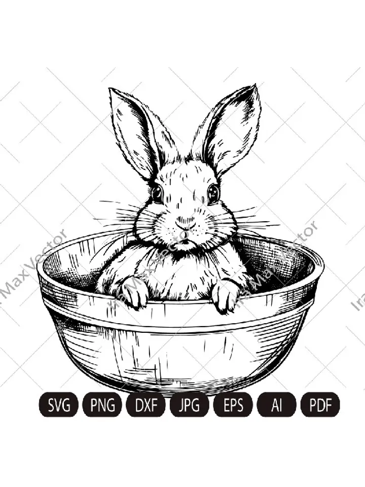 Easter Bunny SVG, Happy Easter svg, Spring svg, Rabbit SVG Cut file, Flower Bunny svg, Animal Face