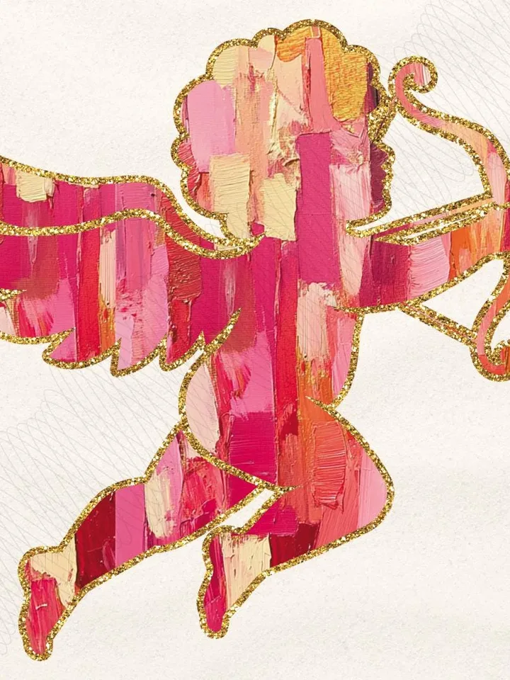 Cupid Valentine Day Cupid Brushstroke png, Valentine png, Valentines day Png, xoxo png, valentine png glitter, Coquette Valentine Png