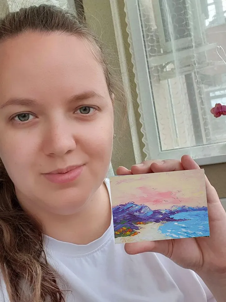 Beach Painting ACEO Original Art Seascape Wall Art Small Impasto Oil Painting