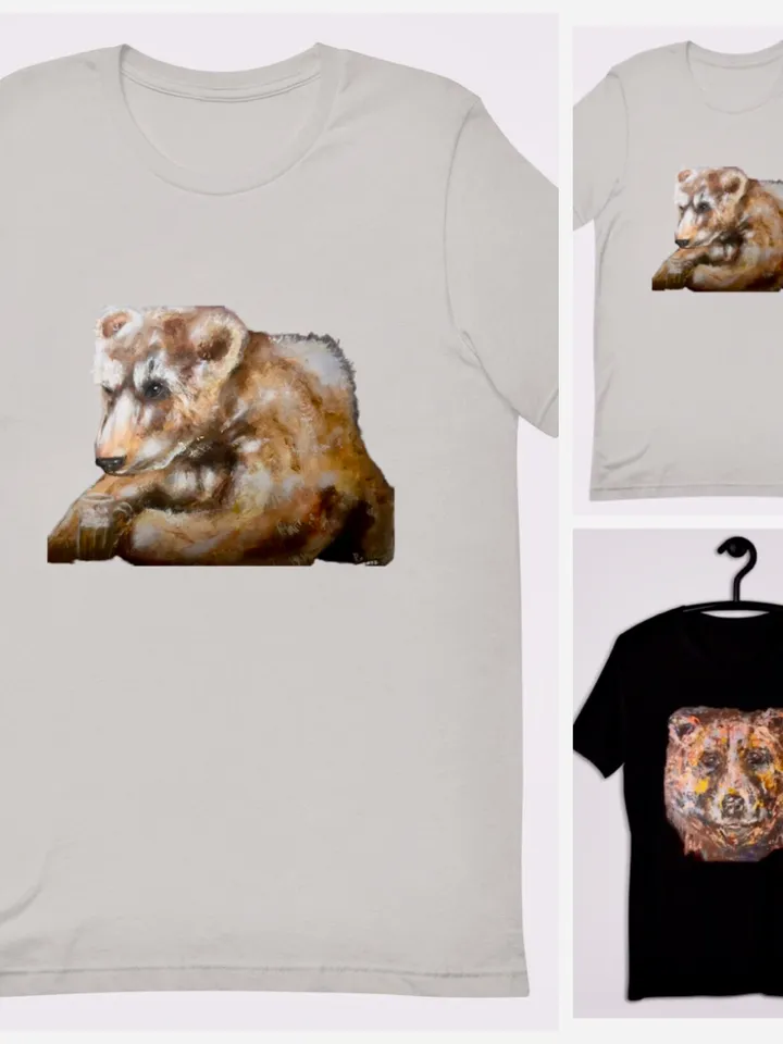 Bear with a pint Unisex t-shirt,bear with beer t shirt from my original watercolour painting,humorous t shirts,designer animals shirts