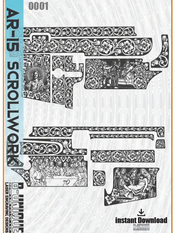 AR-15 Jesu With Scrollwork