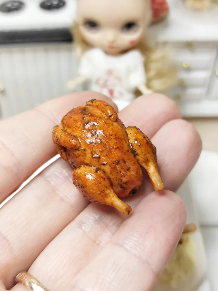 Realistic meat dish for dolls and dollhouses - turkey for dolls - miniature food - food for dolls - mini food - turkey