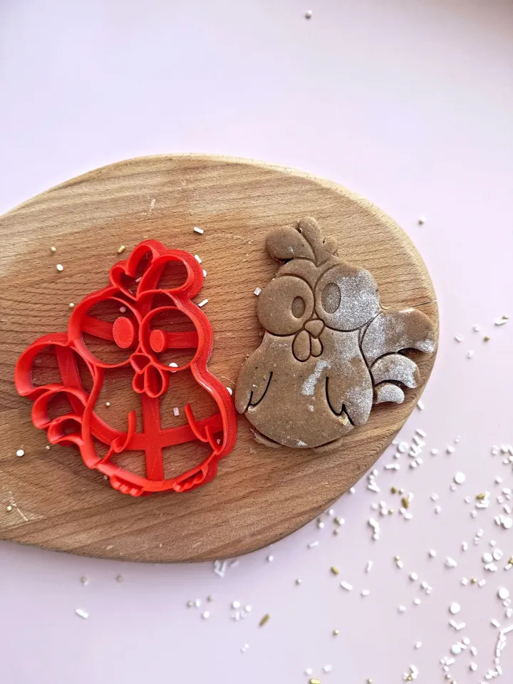 Easter funny chicken cookie cutter Custom stamp for cake topper gingerbread decor cutters sugar cookies polimer clay