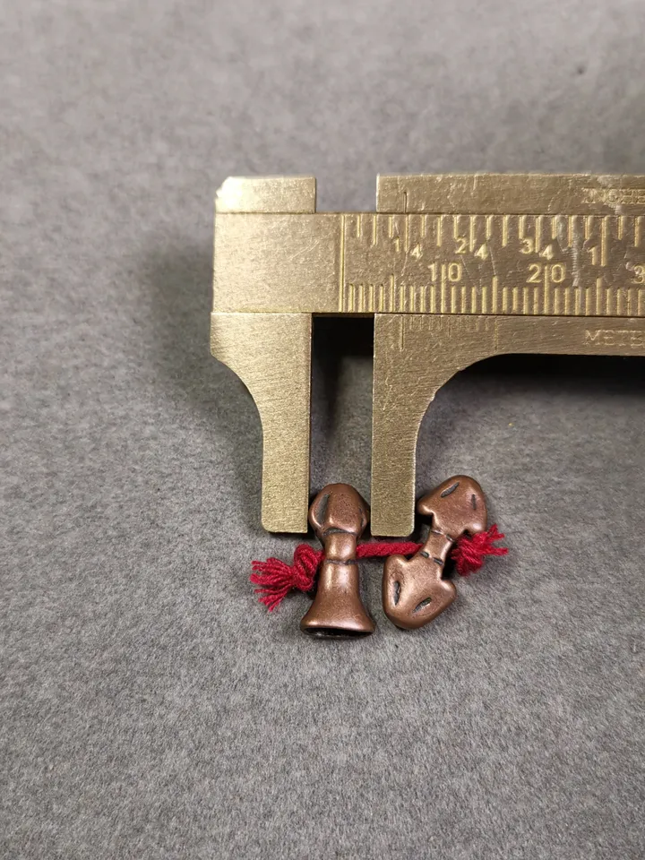 Gandhanra Handmade Tibetan Amulet Pendant,Mini Vajra and Dorje Bell, Mala Marker Bead Accessories, Made of Red Copper